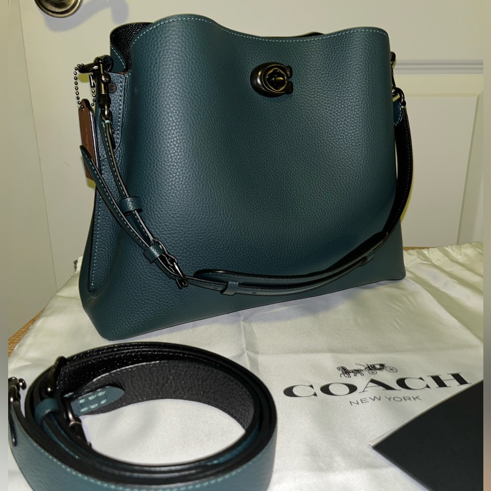Coach Teal and Black Shoulder Bag